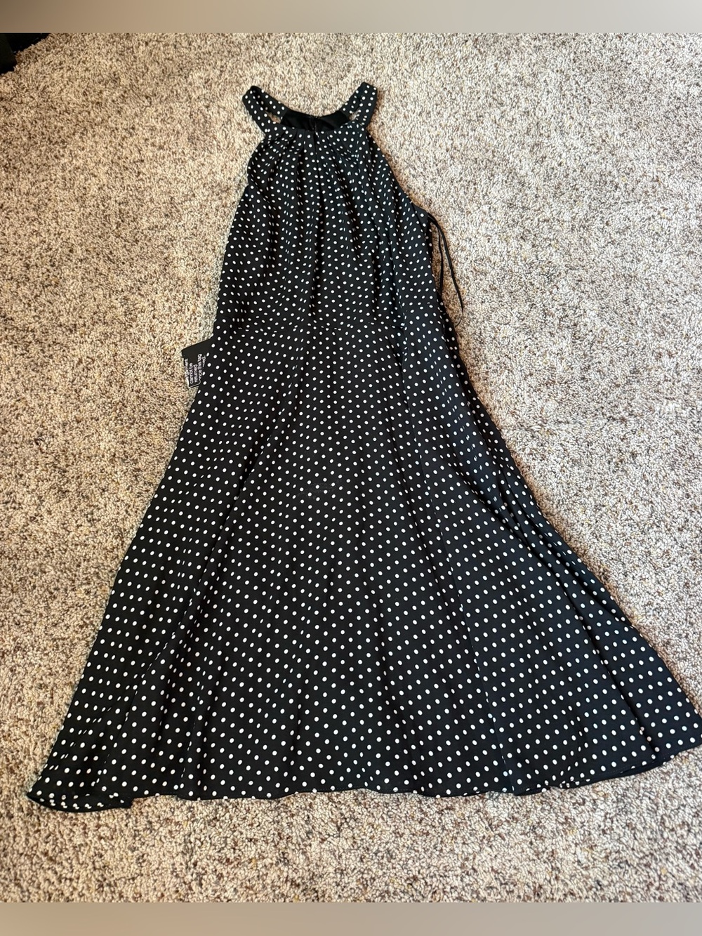 NWT Express Black & White Polka Dot Dress Size 4 Women's Sleeveless